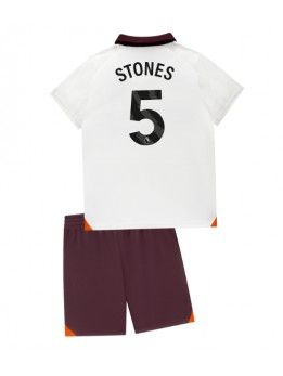 Manchester City John Stones #5 Replika Borta Kläder Barn 2023-24 Kortärmad (+ byxor)